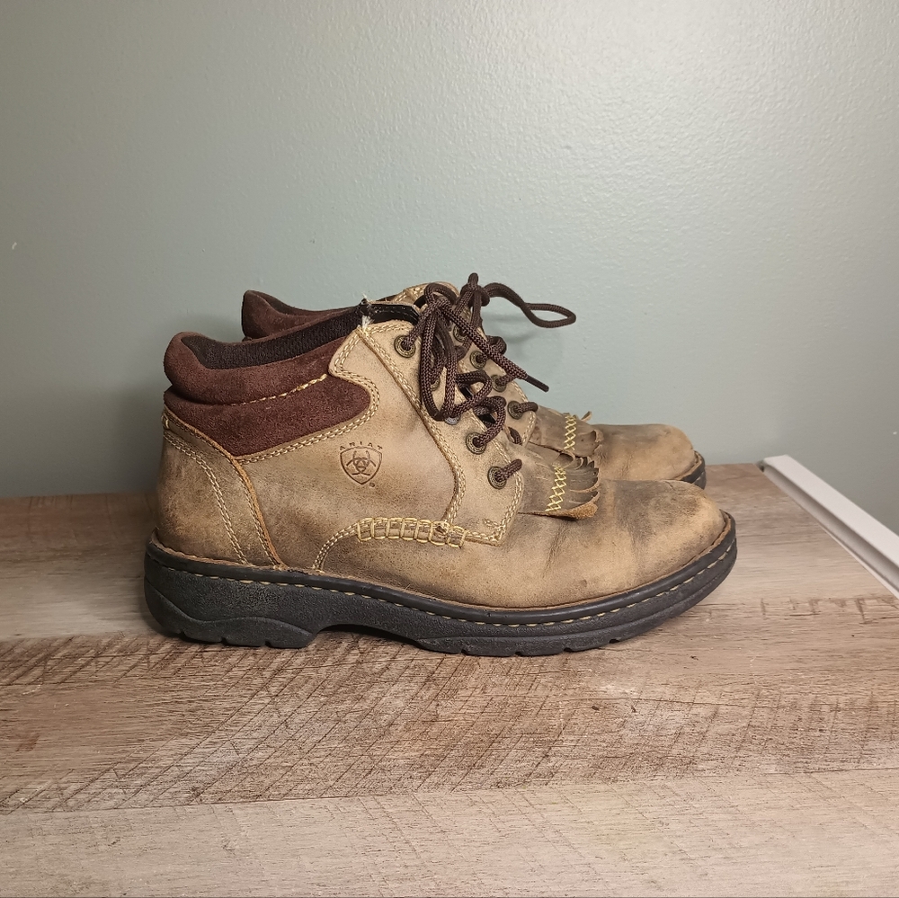 Ariat Womens Canyon Heritage Hiking Boots 7B Distressed Leather Ankle Western